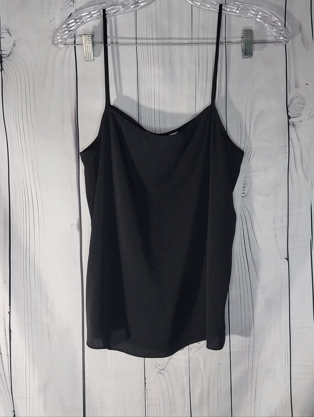 Diane Von Furstenberg Black Spaghetti-Strap Minimalist Lightweight Cami